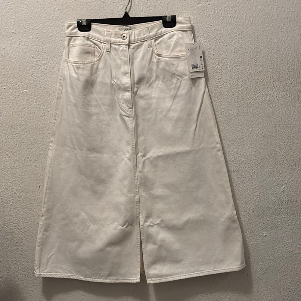 COS White Denim Maxi Skirt